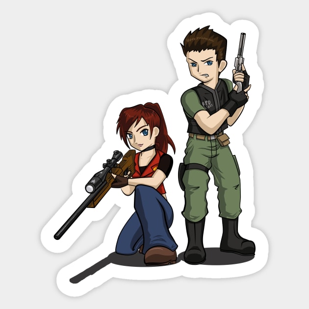 RE: Code Veronica Chris and Claire Redfield Sticker by LittleBearArt